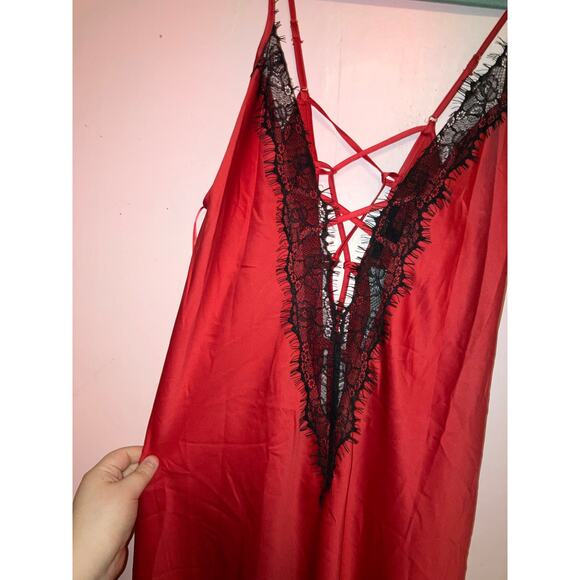 NWT Ann Summers Nordstrom Lacey satin feeling nightgown size large - Picture 2 of 7